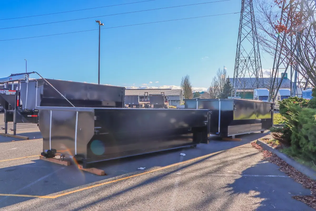 Roll-off dumpster ready for waste disposal at job site for Commercial Dumpster Rental in Pryor Creek